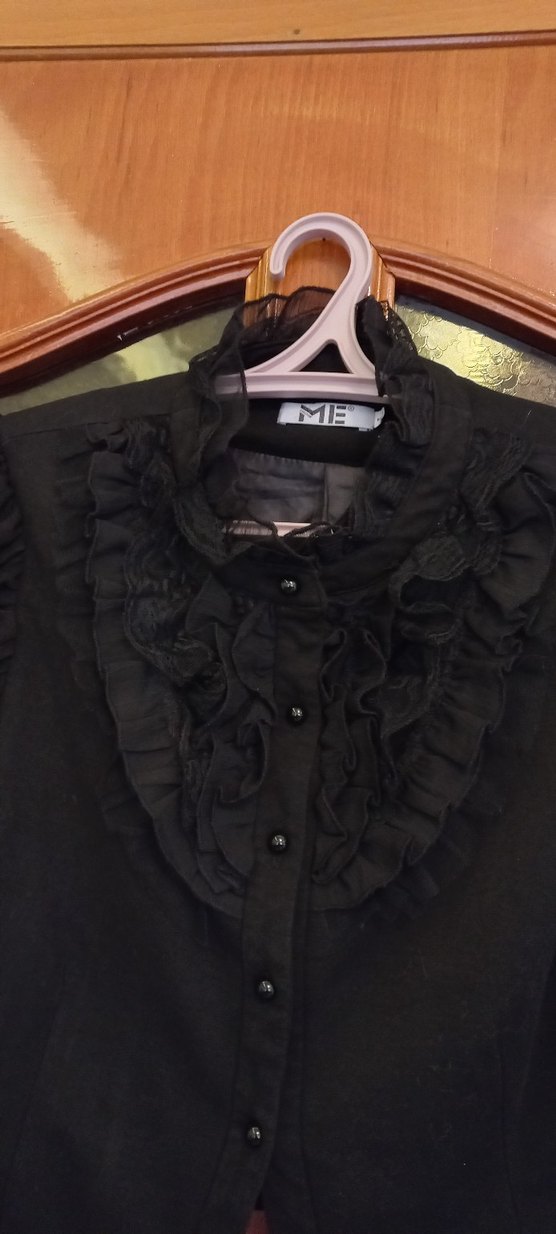 Siyah Fırfırlı Gotik Kadın Ceket m/l uyumlu victorian model - Görsel 3