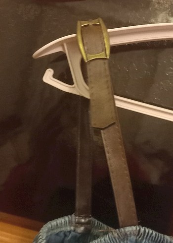 Düğmeli Gri Denim Tulum deri detaylı - Görsel 7