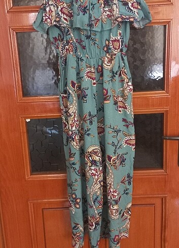 Caliente s/m uyumlu yeşil desenli tulum