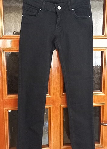 s Beden siyah Renk Bright denim 27/32 siyah kot pantolon yepyeni