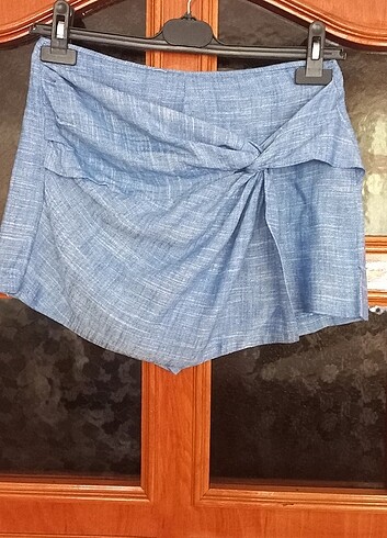 s Beden mavi Renk Stradivarius s beden indigo mavi şort etek