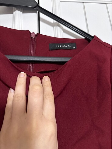 34 Beden bordo Renk Elbise