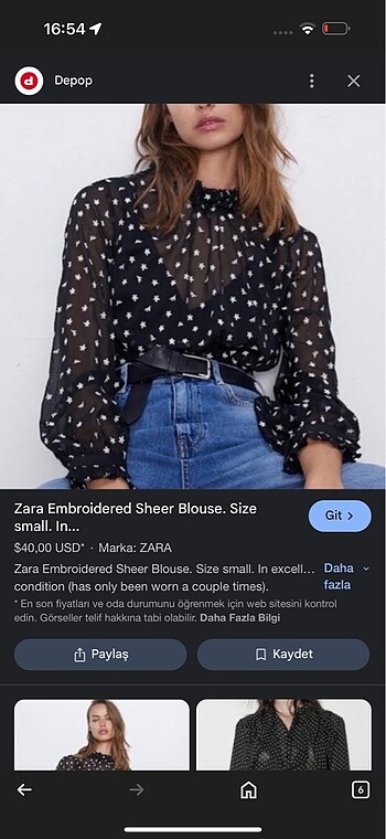 xs Beden Zara bluz
