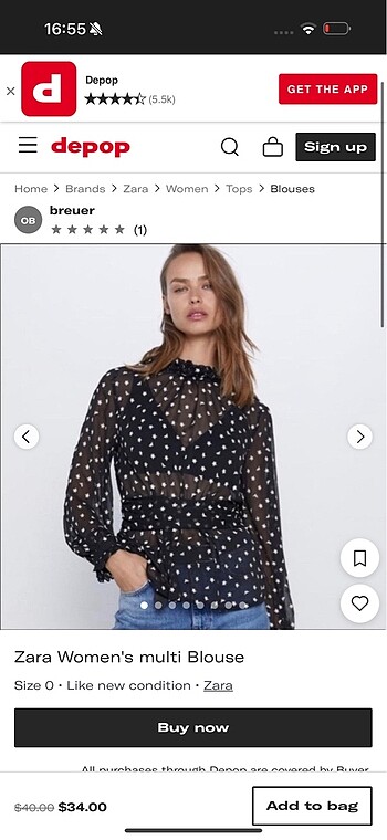 xs Beden siyah Renk Zara bluz