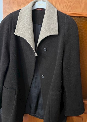 Düğmeli Midi Boy Kahverengi Ofis Kabanı - Görsel 3