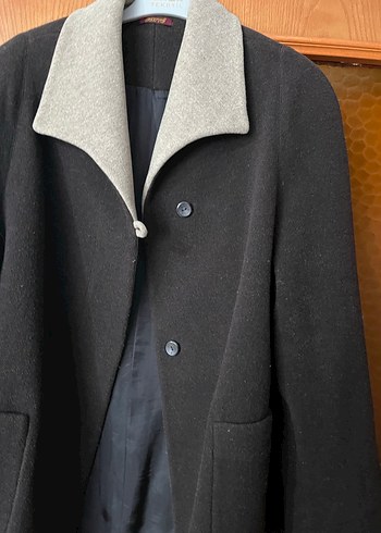 Düğmeli Midi Boy Kahverengi Ofis Kabanı - Görsel 2