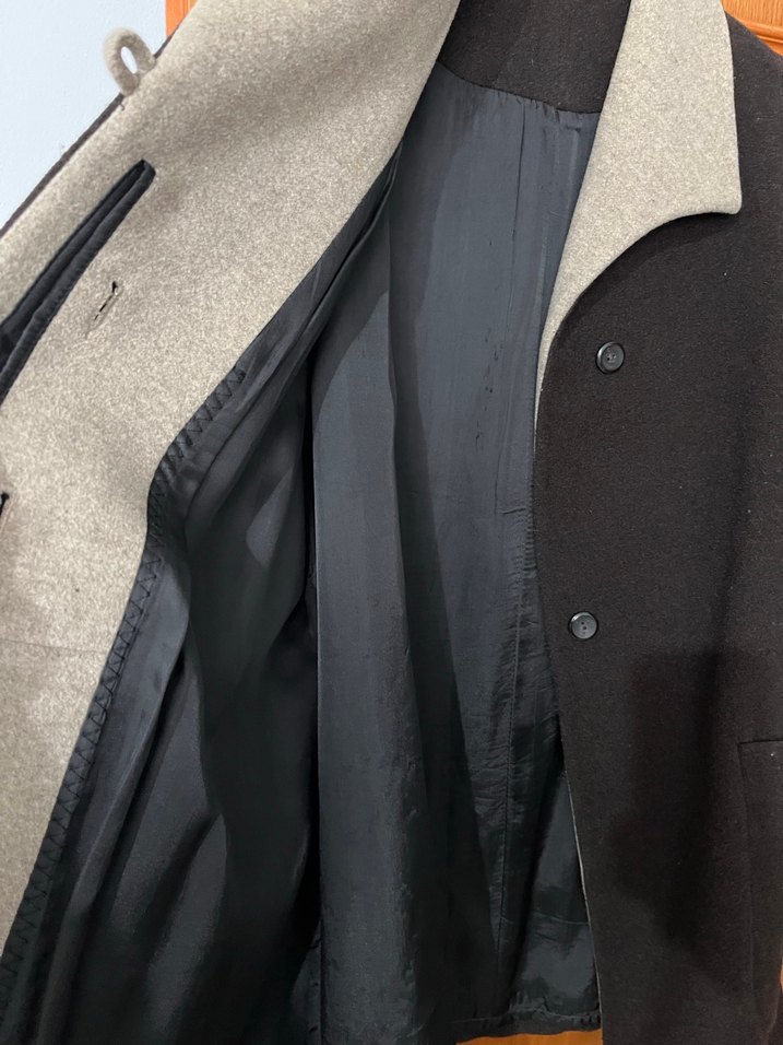 Düğmeli Midi Boy Kahverengi Ofis Kabanı - Görsel 4