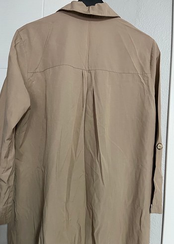 Bej Düğmeli Uzun elbise - Görsel 4