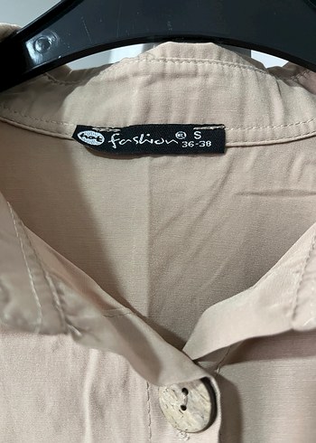 Bej Düğmeli Uzun elbise - Görsel 5