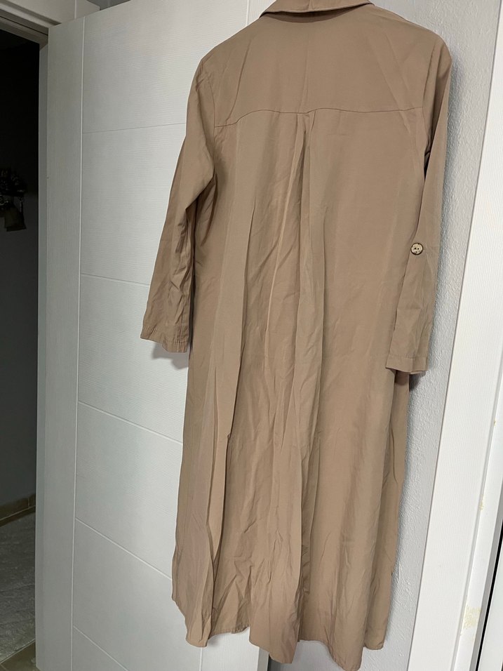 Bej Düğmeli Uzun elbise - Görsel 3