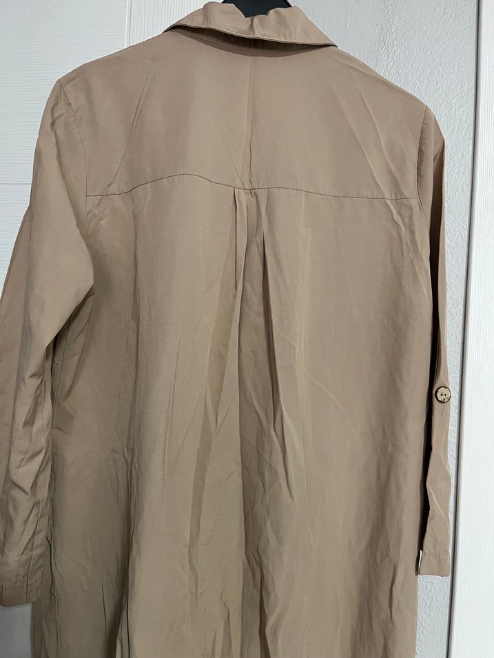 Bej Düğmeli Uzun elbise - Görsel 4