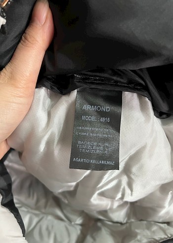 Gri Beyaz Kapüşonlu erkekMont - Görsel 4