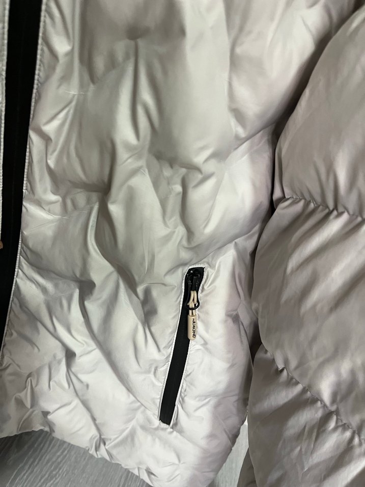 Gri Beyaz Kapüşonlu erkekMont - Görsel 3