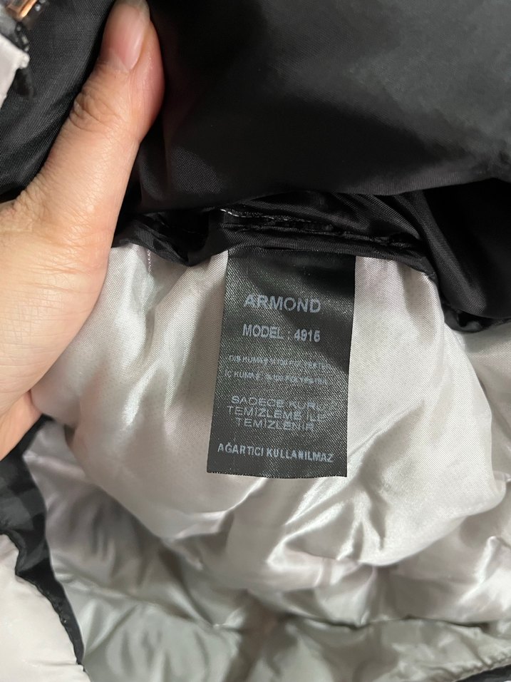 Gri Beyaz Kapüşonlu erkekMont - Görsel 4