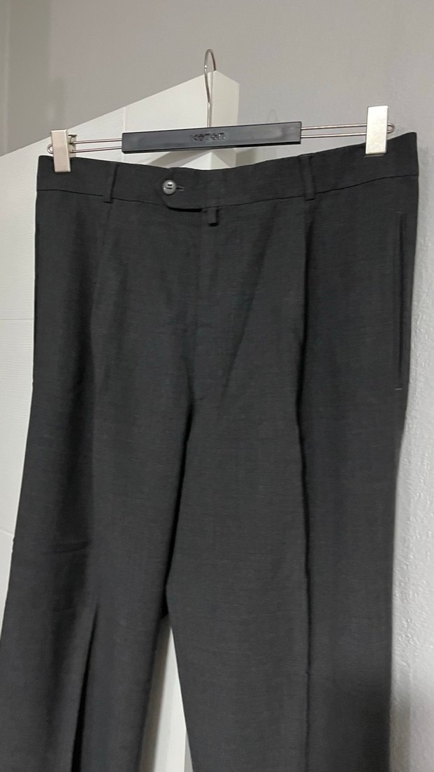 Düz gri Pilili Erkek Ofis Pantolonu - Görsel 2