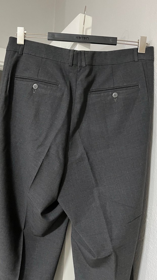 Düz gri Pilili Erkek Ofis Pantolonu - Görsel 4