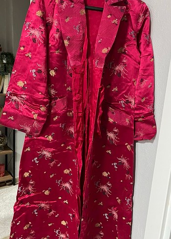 Bordo Nakışlı Uzun Kadın abaya - Görsel 2