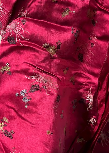 Bordo Nakışlı Uzun Kadın abaya - Görsel 7