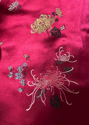 Bordo Nakışlı Uzun Kadın abaya - Görsel 6