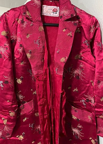 Bordo Nakışlı Uzun Kadın abaya - Görsel 4