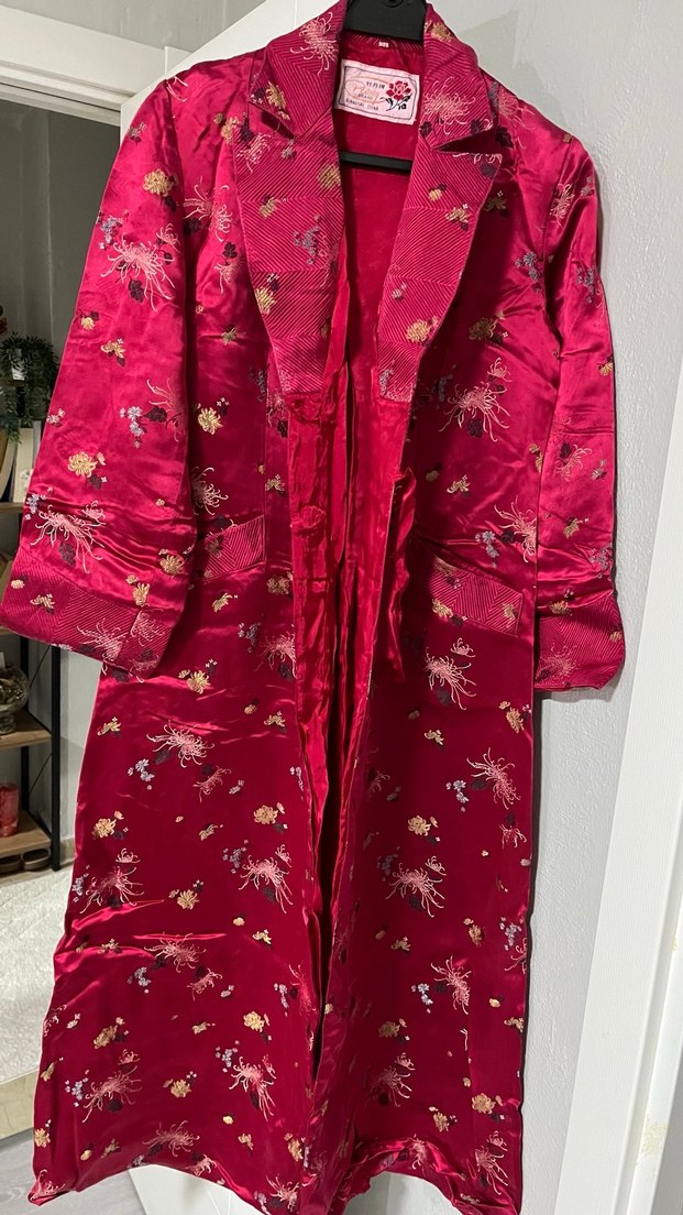 Bordo Nakışlı Uzun Kadın abaya - Görsel 2