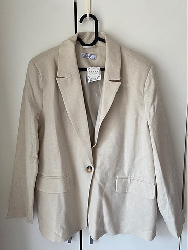 Regular Fit Keten Blazer Ceket