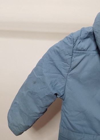 Erkek Çocuk Kapüşonlu Mavi Denim Kaban - Görsel 5