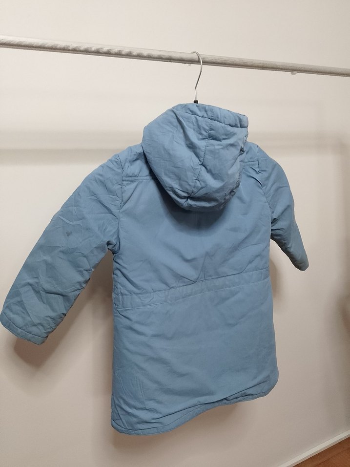 Erkek Çocuk Kapüşonlu Mavi Denim Kaban - Görsel 4