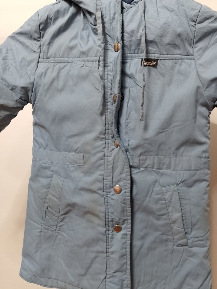 Erkek Çocuk Kapüşonlu Mavi Denim Kaban - Görsel 3