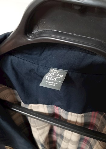 ZARA Düğmeli Lacivert Midi Çocuk Trençkot - Görsel 4