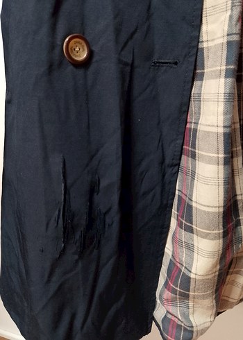 ZARA Düğmeli Lacivert Midi Çocuk Trençkot - Görsel 2