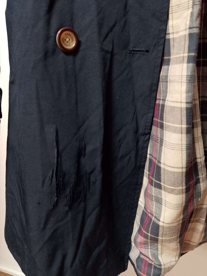 ZARA Düğmeli Lacivert Midi Çocuk Trençkot - Görsel 2