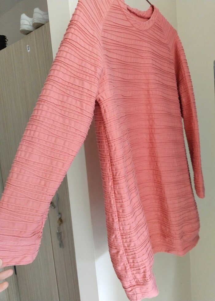 Pembe tunik sweatshirt  - Görsel 3