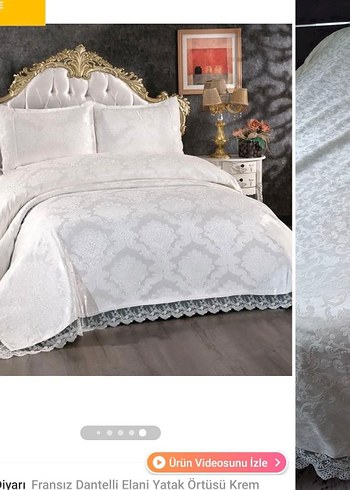 Gri desenli beyaz yatak örtüsü - Görsel 2