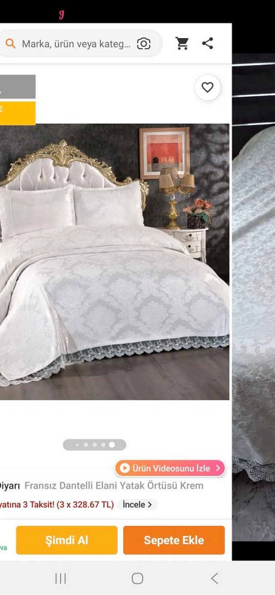 Gri desenli beyaz yatak örtüsü - Görsel 2