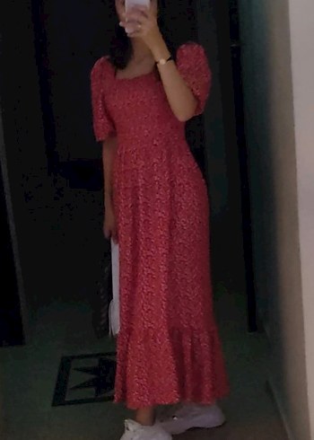 Kırmızı Bohem Uzun Elbise - Görsel 2