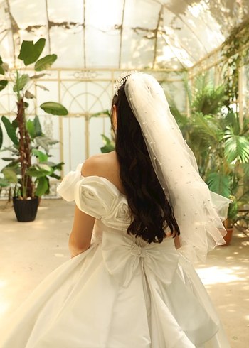 Askılı Beyaz A Kesim Uzun Gelinlik - Görsel 5