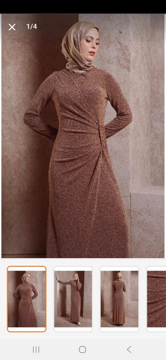 Bordo Yılan Desenli Uzun Kollu Uzun Elbise - Görsel 2