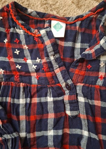 Nakışlı Bohem Kız Bluzu, Uzun Kollu, Düğmeli - Görsel 2