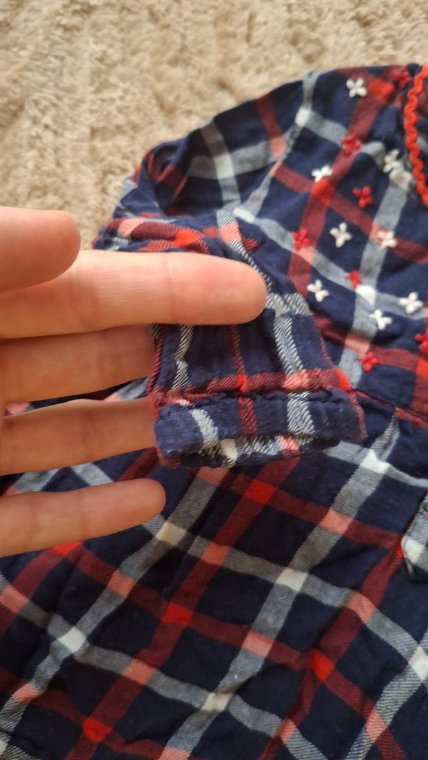 Nakışlı Bohem Kız Bluzu, Uzun Kollu, Düğmeli - Görsel 3