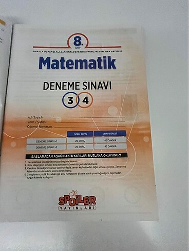  Beden Renk 8.sınır matematik deneme