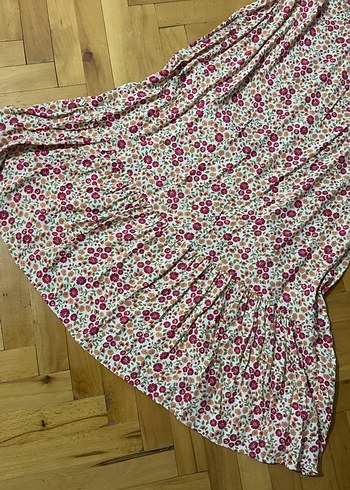 Çiçek Desenli Uzun Elbise - Görsel 7