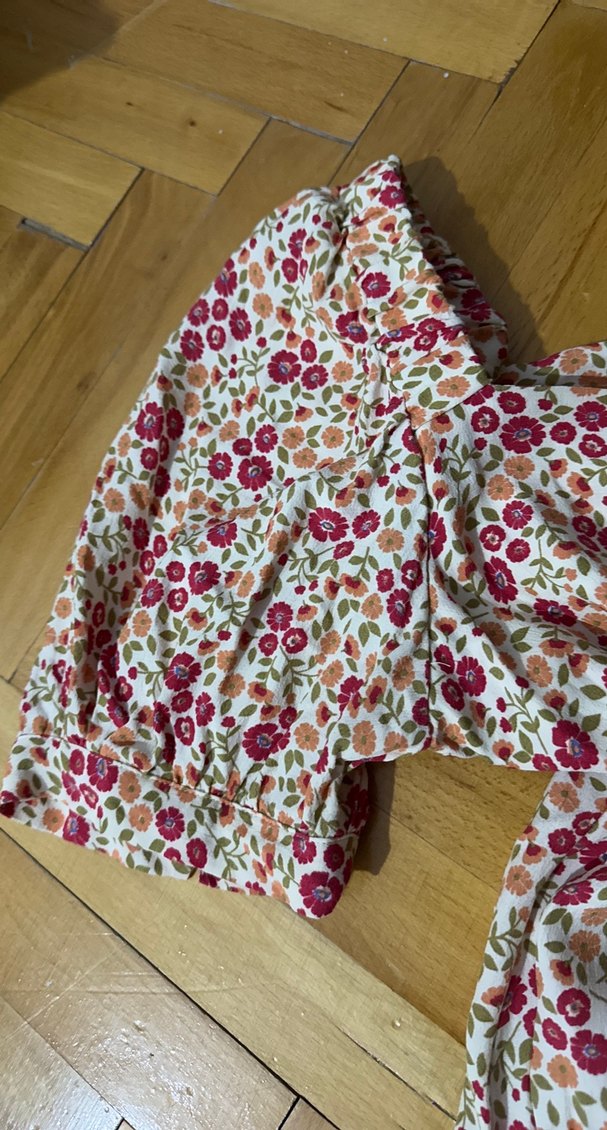 Çiçek Desenli Uzun Elbise - Görsel 5