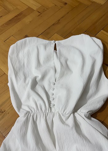 Beyaz Elbise, Fırfır Detaylı - Görsel 9