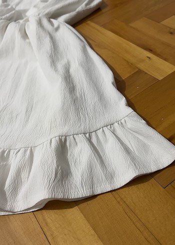 Beyaz Elbise, Fırfır Detaylı - Görsel 5