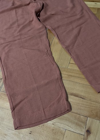 Kiremit rengi Keten Rahat Kesim Pantolon - Görsel 6