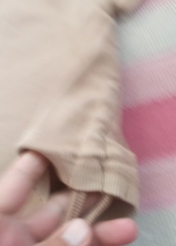 Kız Çocuk Bej Kısa Kollu Keten Tişört - Görsel 2