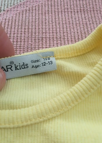 Kız Çocuk Sarı Uzun Kollu Fırfırlı Keten Tişört - Görsel 3