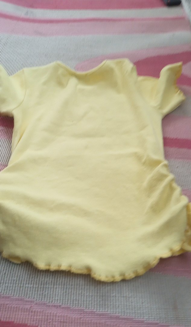 Kız Çocuk Sarı Uzun Kollu Fırfırlı Keten Tişört - Görsel 4