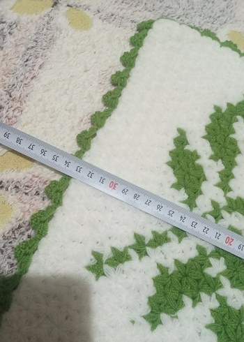 Beyaz Çiçek Desenli El Örgüsü Banyo Süngeri - Görsel 3